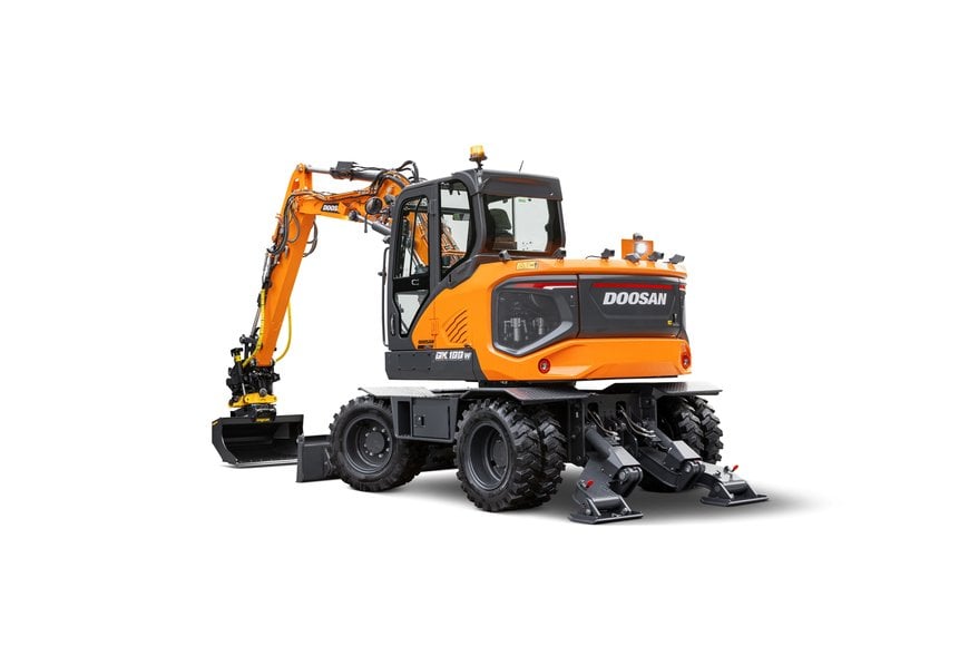 New Doosan DX100W-7 Wheeled Excavator for Urban Work
